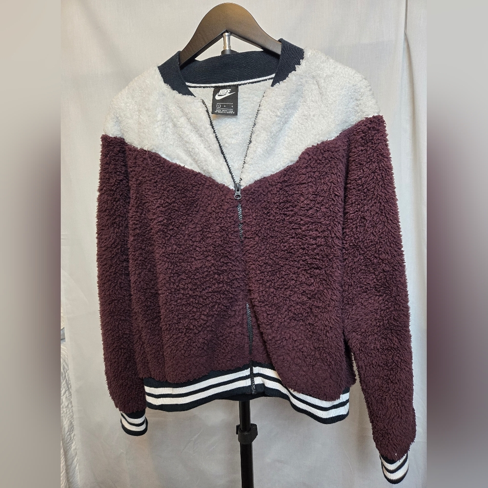 Nike Women's Burgundy and White Jacket